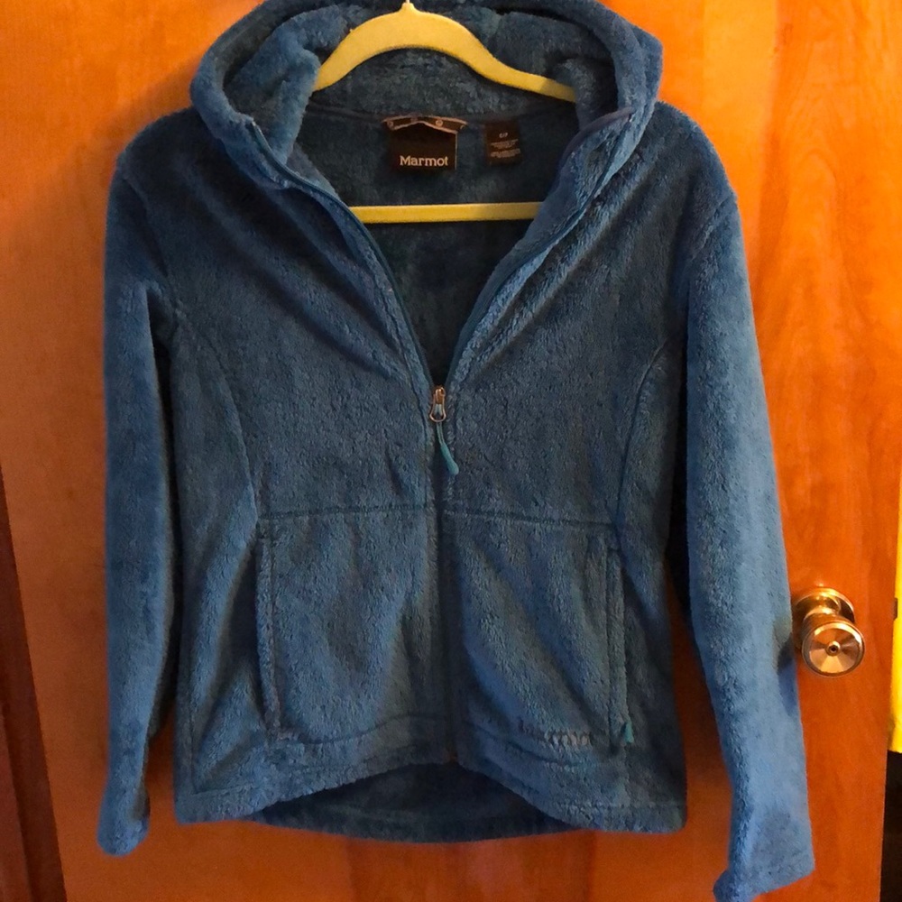Marmot fur zip up jacket